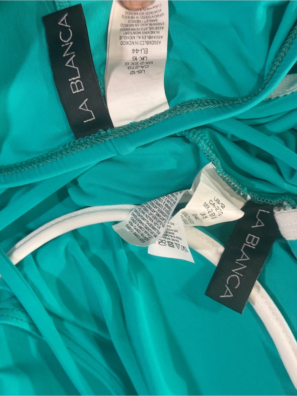 Turquoise V-Neck Tankini Set - Picture 4 of 5